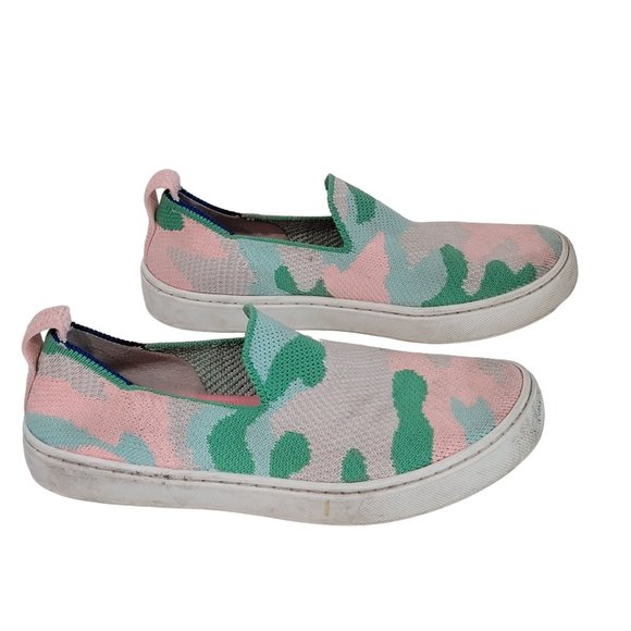 Rothy's The Kids Sneaker Size 2 Cotton Candy Camo Fabric Slip On Casual Shoes - Picture 7 of 12